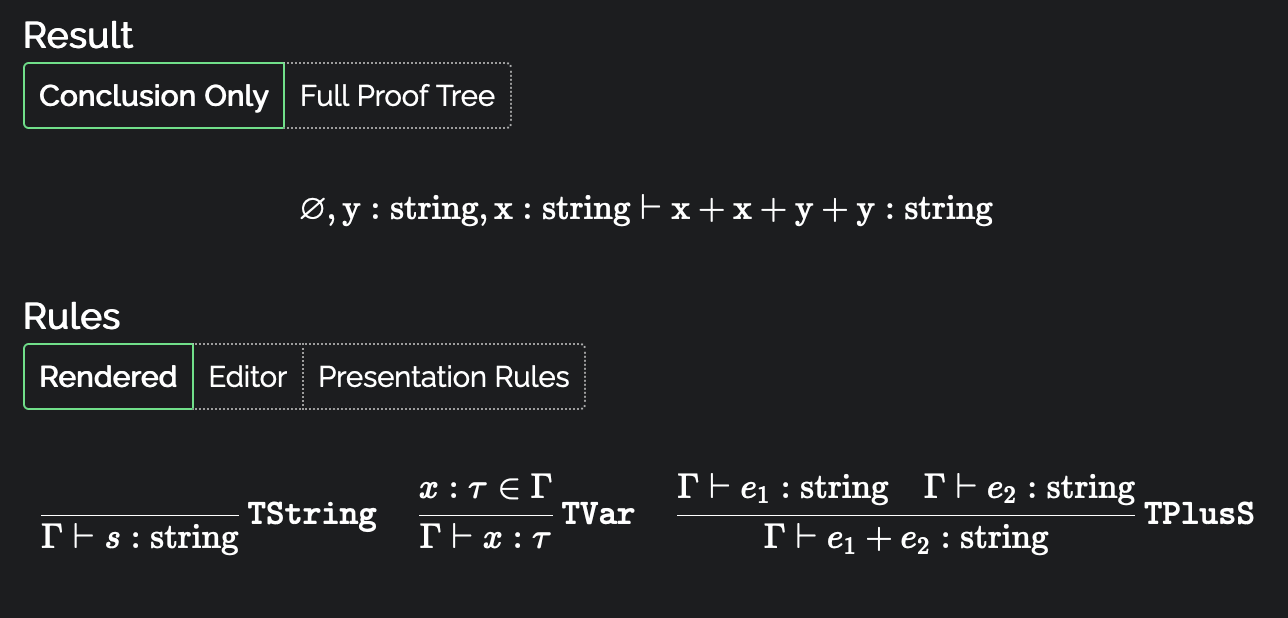 Verifying the (x+x)+(y+y) expression using the good rule