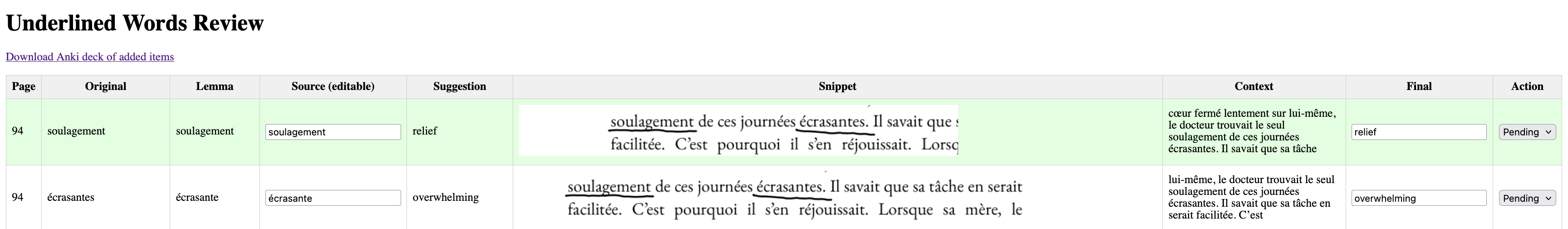 Auto-flashcard application